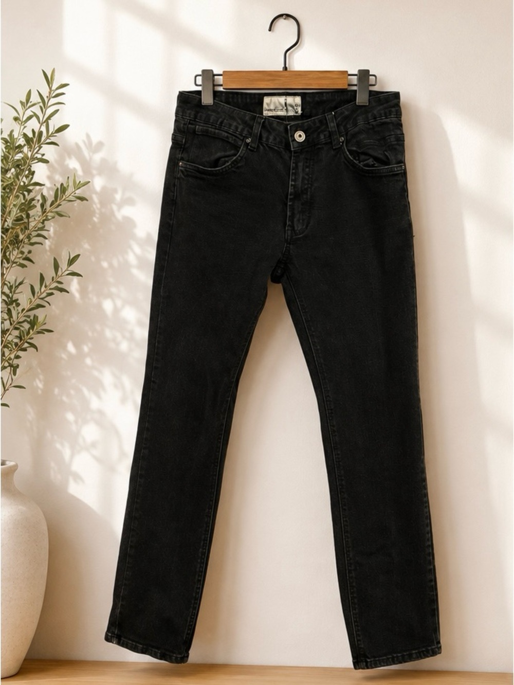 Paper Denim & Cloth Men's Slim Straight Black Jeans